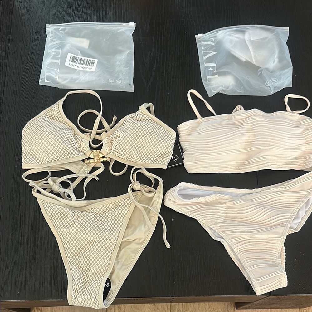 2 Zaful Cream Bikini Sets